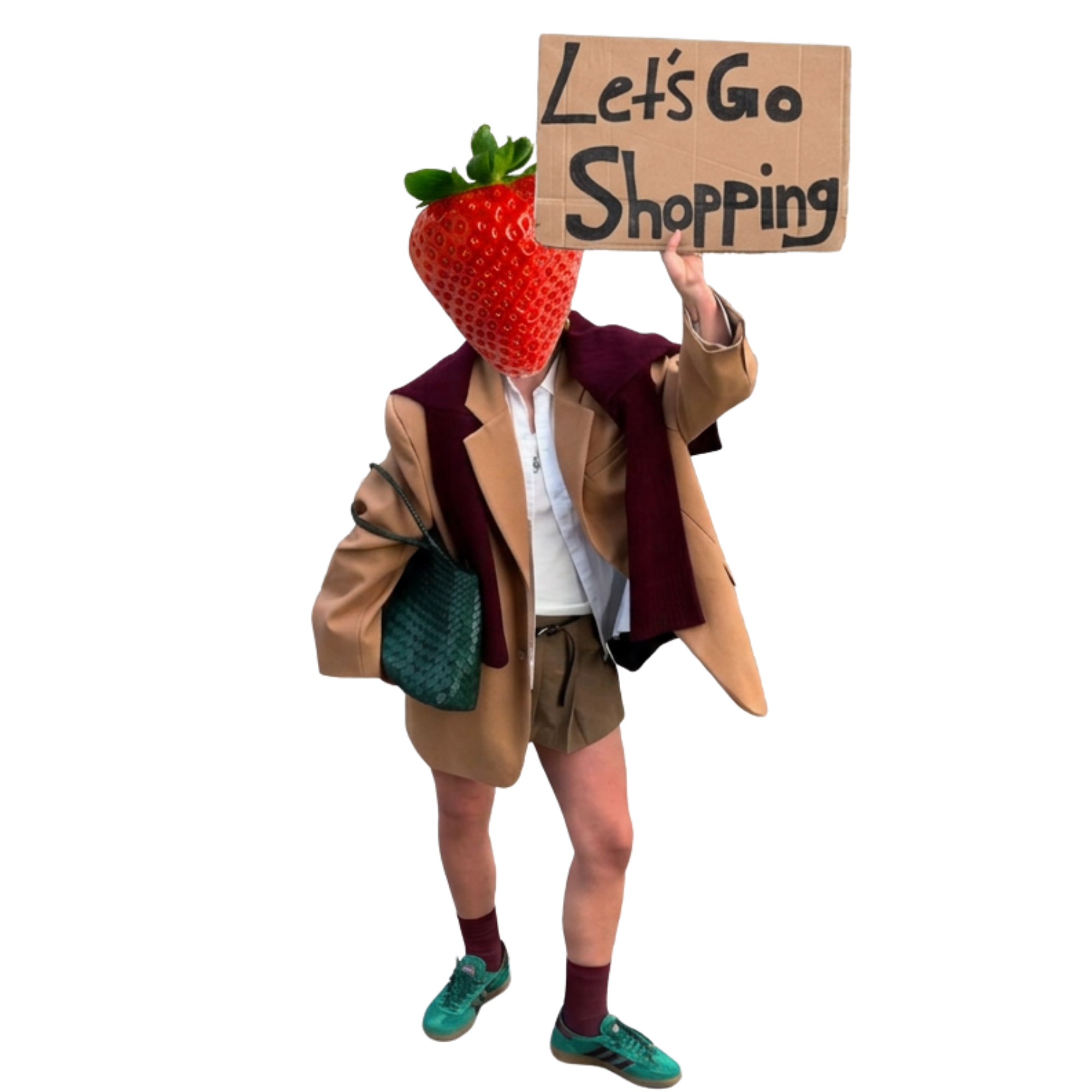 Strwberry Shopify store builder Malaysia - Let's Go Shopping mascot